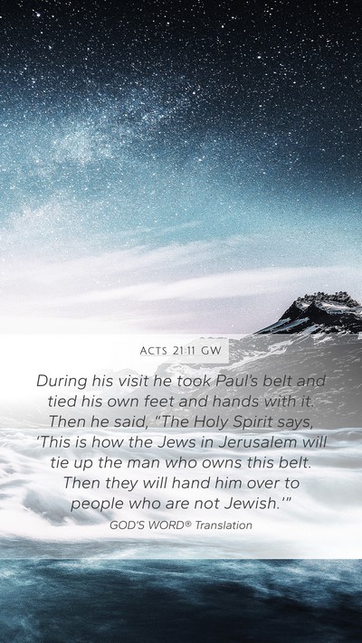 Acts 21:11 GW Bible Verse Image