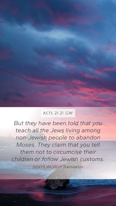 Acts 21:21 GW Bible Verse Image