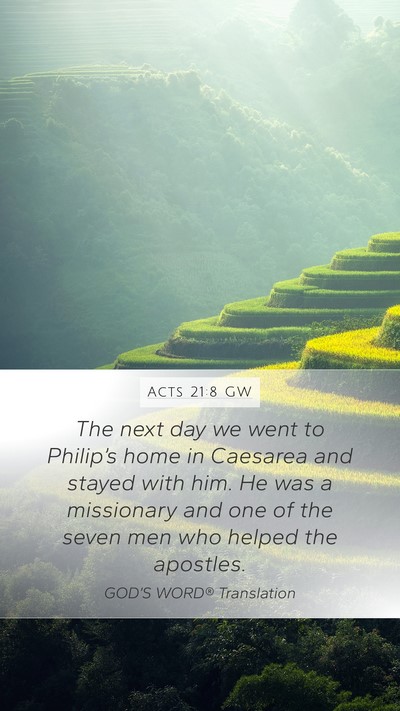 Acts 21:8 GW Bible Verse Image