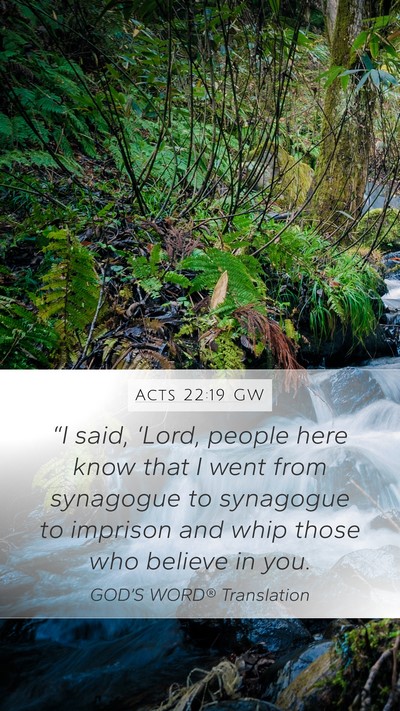 Acts 22:19 GW Bible Verse Image