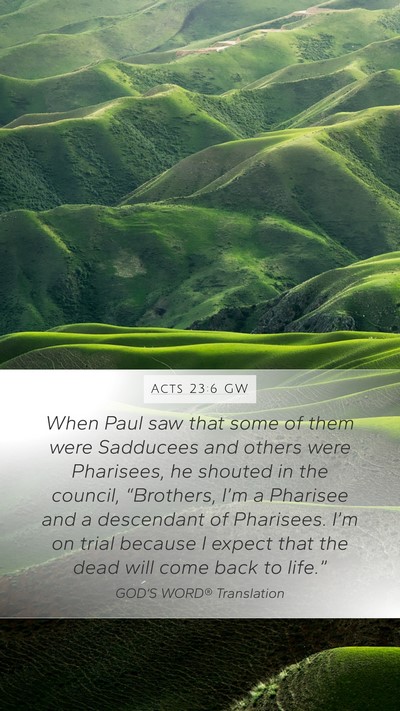 Acts 23:6 GW Bible Verse Image