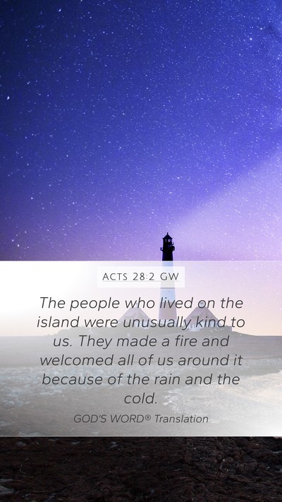 Acts 28:2 GW Bible Verse Image