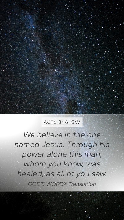 Acts 3:16 GW Bible Verse Image