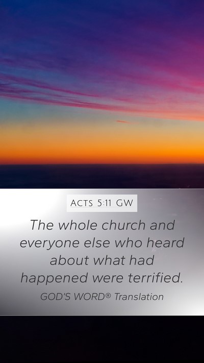 Acts 5:11 GW Bible Verse Image