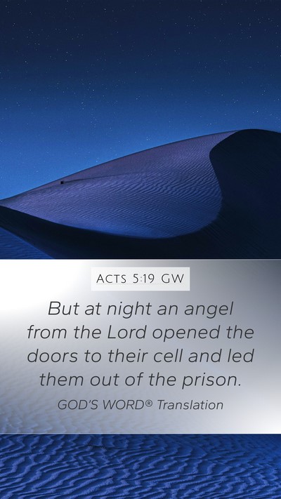Acts 5:19 GW Bible Verse Image