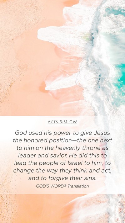Acts 5:31 GW Bible Verse Image