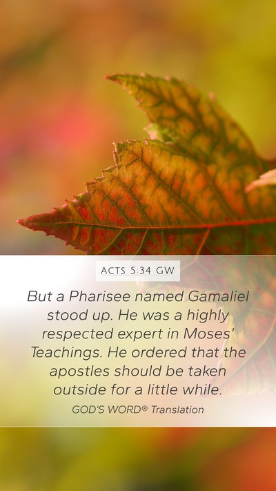 Acts 5:34 GW Bible Verse Image