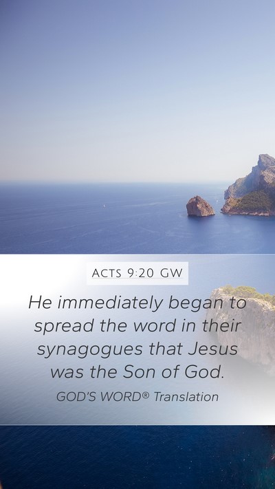 Acts 9:20 GW Bible Verse Image