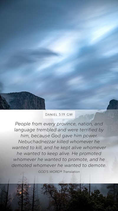 Daniel 5:19 GW Bible Verse Image