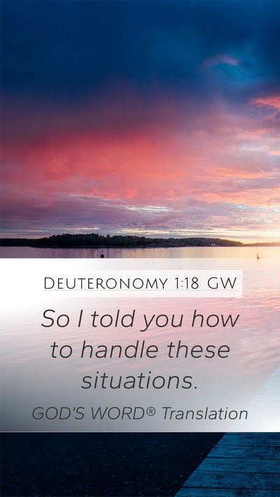 Deuteronomy 1:18 GW Mobile Phone Wallpaper - So I told you how to handle these - Mobile Bible Verse Wallpaper