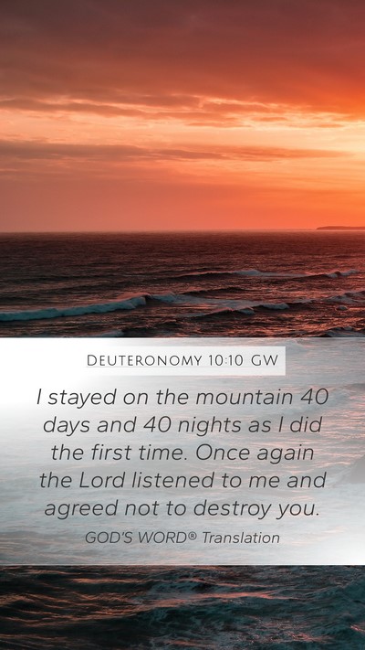 Deuteronomy 10:10 GW Bible Verse Image