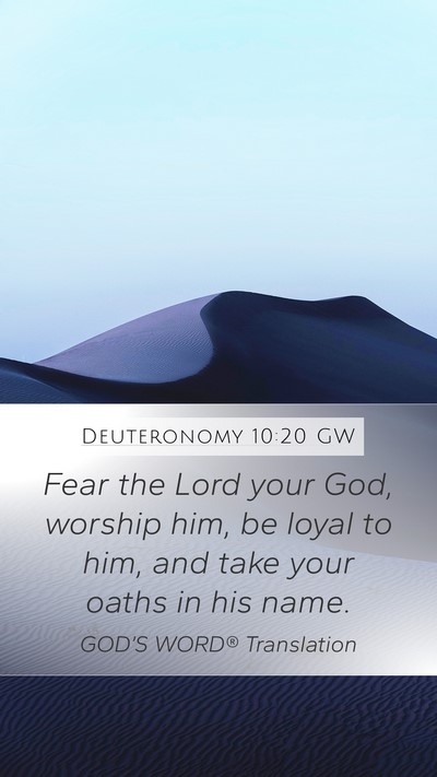 Deuteronomy 10:20 GW Bible Verse Image