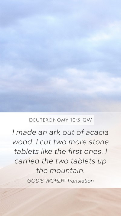 Deuteronomy 10:3 GW Bible Verse Image