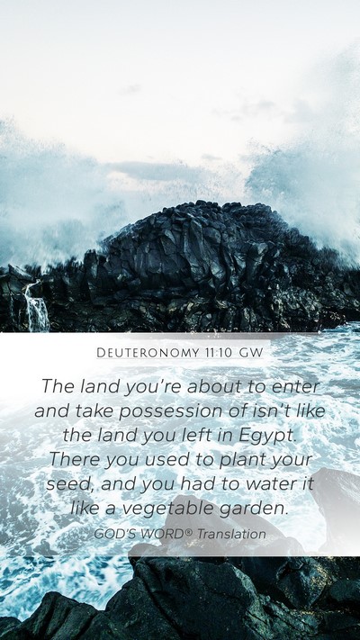 Deuteronomy 11:10 GW Bible Verse Image