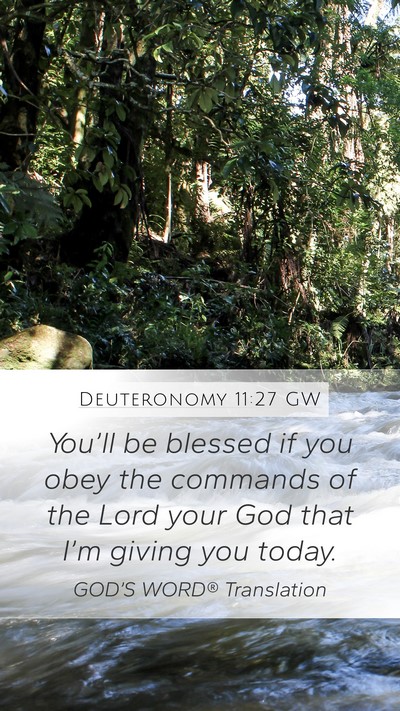 Deuteronomy 11:27 GW Mobile Phone Wallpaper - You’ll be blessed if you obey the commands of - Mobile Bible Verse Wallpaper