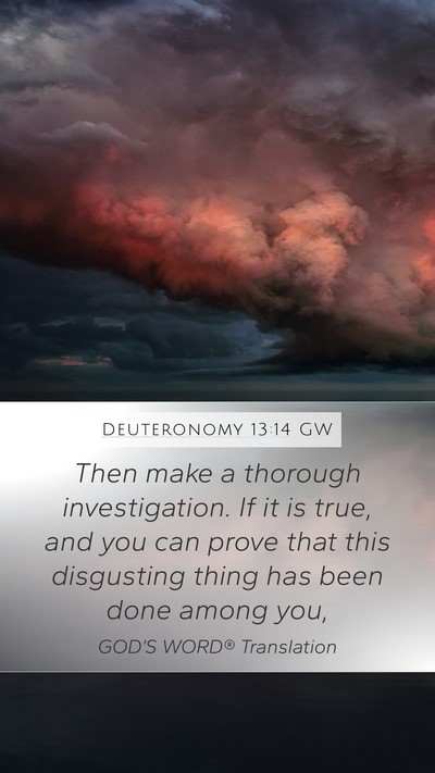 Deuteronomy 13:14 GW Bible Verse Image