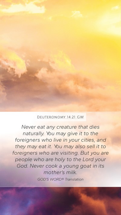 Deuteronomy 14:21 GW Bible Verse Image