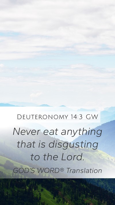 Deuteronomy 14:3 GW Bible Verse Image