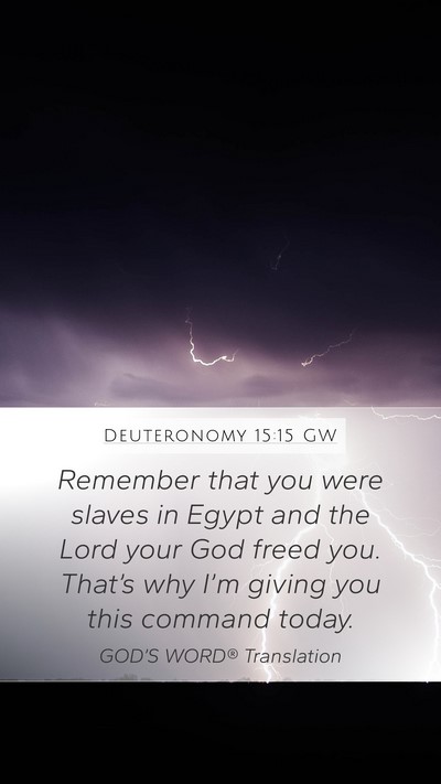 Deuteronomy 15:15 GW Bible Verse Image
