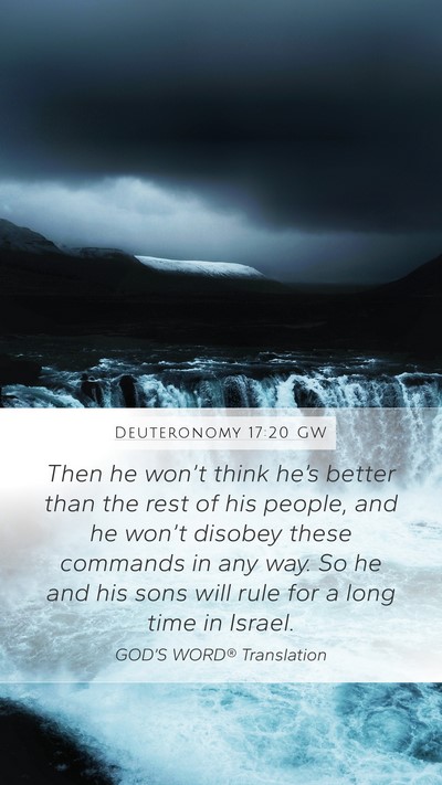 Deuteronomy 17:20 GW Bible Verse Image
