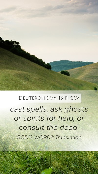 Deuteronomy 18:11 GW Bible Verse Image