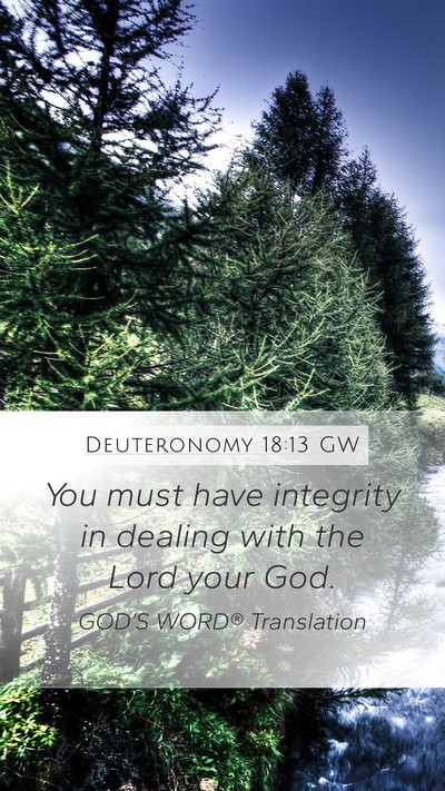 Deuteronomy 18:13 GW Bible Verse Image