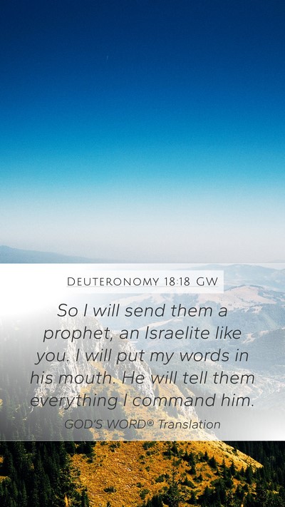 Deuteronomy 18:18 GW Bible Verse Image