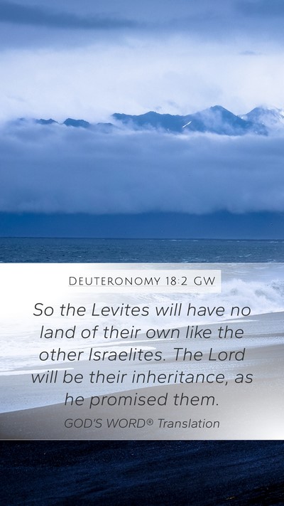 Deuteronomy 18:2 GW Mobile Phone Wallpaper - So the Levites will have no land of their own - Mobile Bible Verse Wallpaper