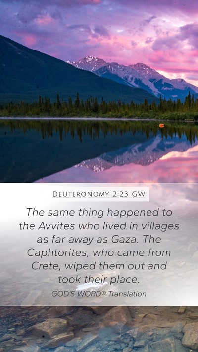 Deuteronomy 2:23 GW Bible Verse Image
