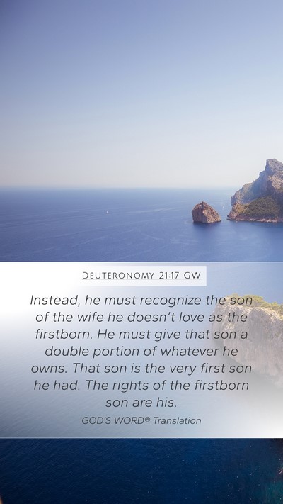 Deuteronomy 21:17 GW Bible Verse Image