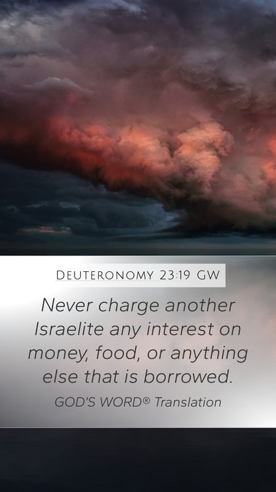 Deuteronomy 23:19 GW Bible Verse Image