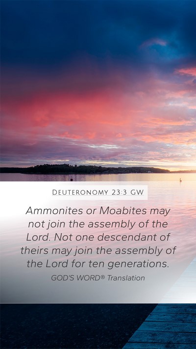 Deuteronomy 23:3 GW Bible Verse Image