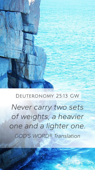 Deuteronomy 25:13 GW Bible Verse Image