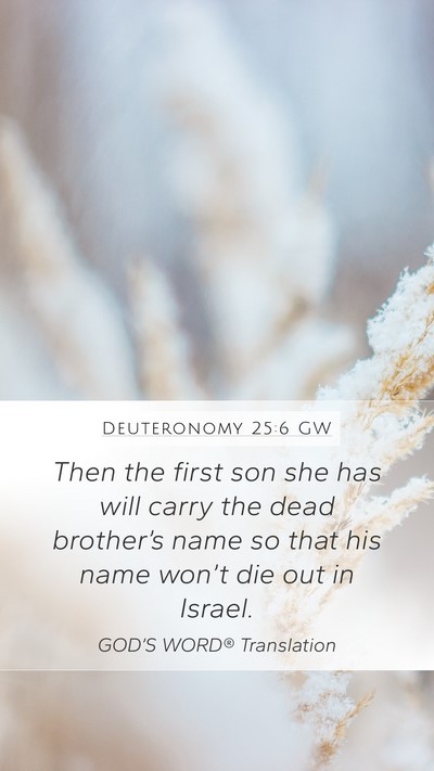 Deuteronomy 25:6 GW Bible Verse Image