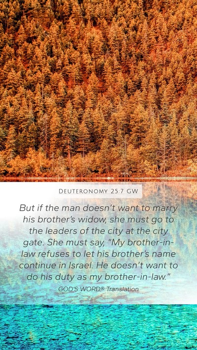Deuteronomy 25:7 GW Bible Verse Image