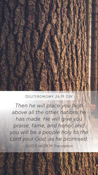Deuteronomy 26:19 GW Bible Verse Image