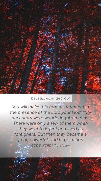 Deuteronomy 26:5 GW Bible Verse Image