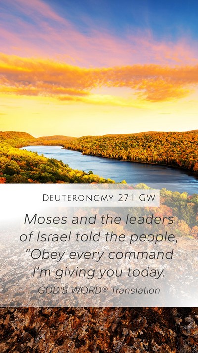 Deuteronomy 27:1 GW Bible Verse Image