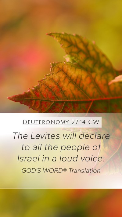 Deuteronomy 27:14 GW Bible Verse Image