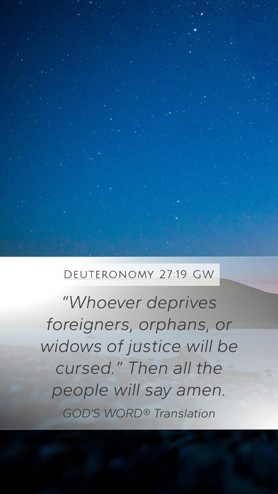 Deuteronomy 27:19 GW Bible Verse Image