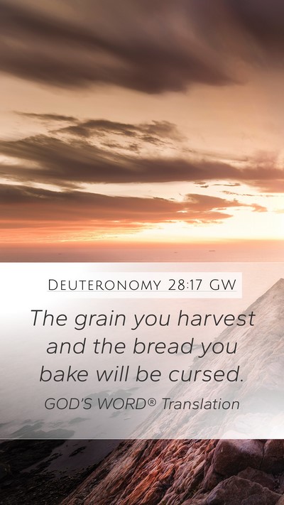 Deuteronomy 28:17 GW Mobile Phone Wallpaper - The grain you harvest and the bread you bake will - Mobile Bible Verse Wallpaper