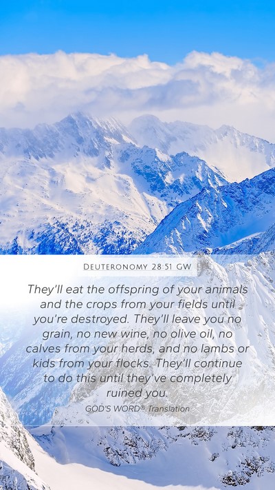 Deuteronomy 28:51 GW Bible Verse Image