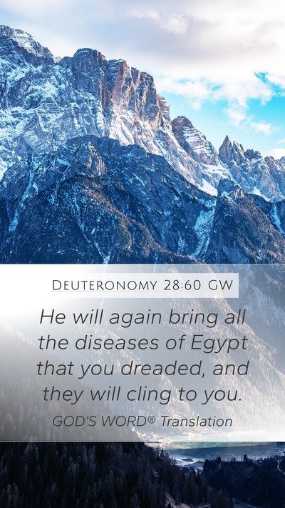 Deuteronomy 28:60 GW Bible Verse Image