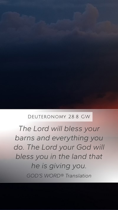 Deuteronomy 28:8 GW Bible Verse Image