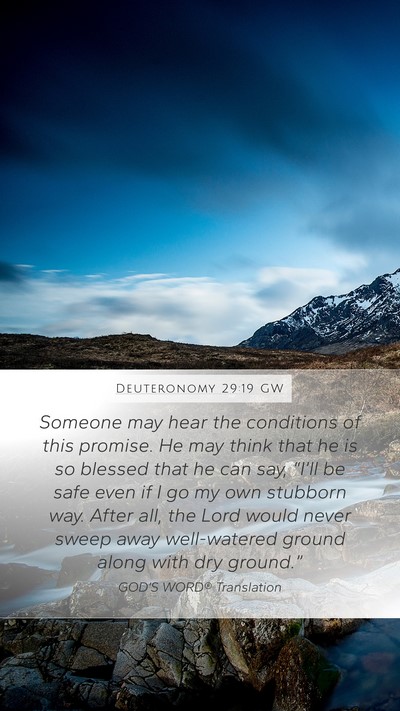 Deuteronomy 29:19 GW Bible Verse Image