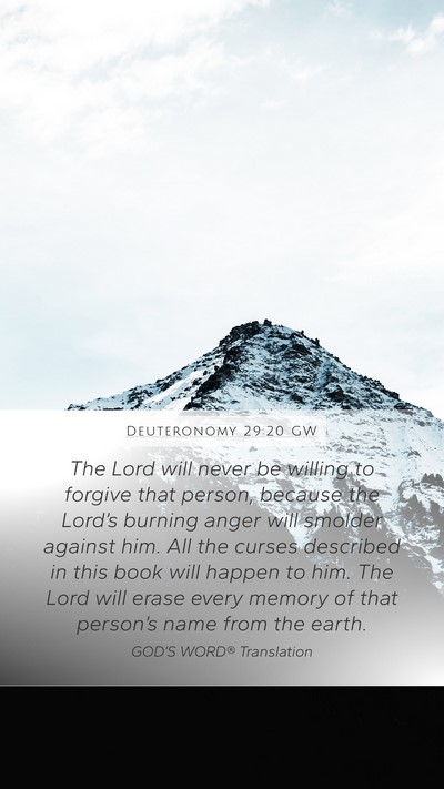 Deuteronomy 29:20 GW Bible Verse Image