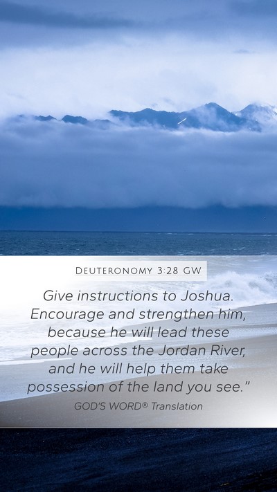 Deuteronomy 3:28 GW Bible Verse Image