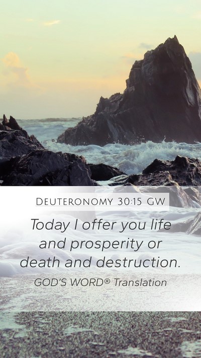 Deuteronomy 30:15 GW Bible Verse Image