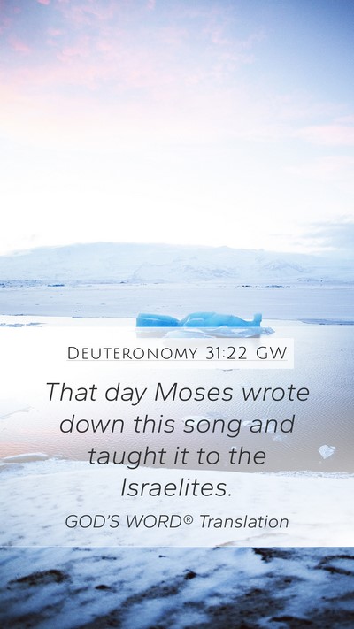 Deuteronomy 31:22 GW Bible Verse Image