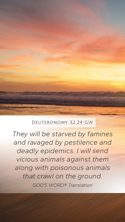 Deuteronomy 32:24 GW Bible Verse Image